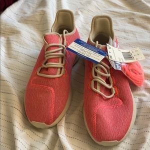 Women’s Pink and tan tubular shadows adidas, new